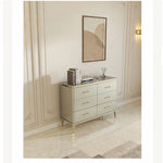 Elegant Pine Multi-Layer Board Cabinet with Gold Accents – Stylish Storage Solution for Modern Homes fjfn-5285