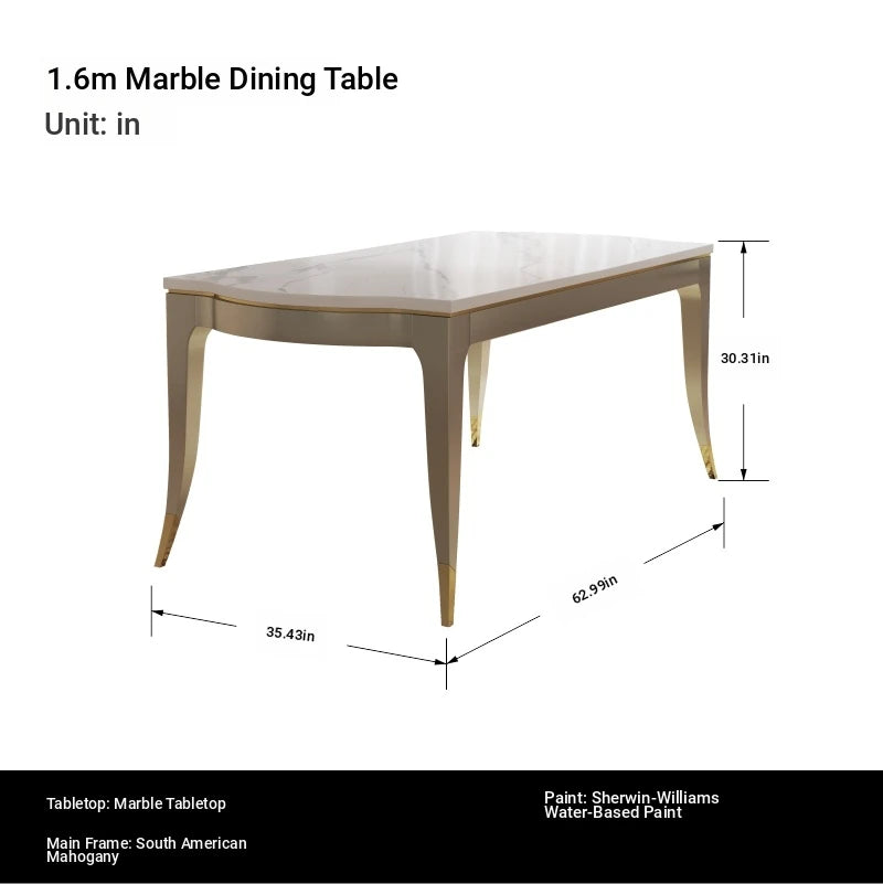 Elegant Solid Wood Dining Table with Sintered Stone Top - Modern Luxury for Your Dining Room fjfn-5286