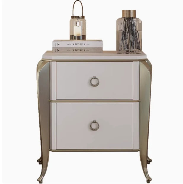 Elegant Solid Wood Nightstand with Multi-layer Board and Stylish Design - Perfect Bedroom Storage Solution! fjfn-5290