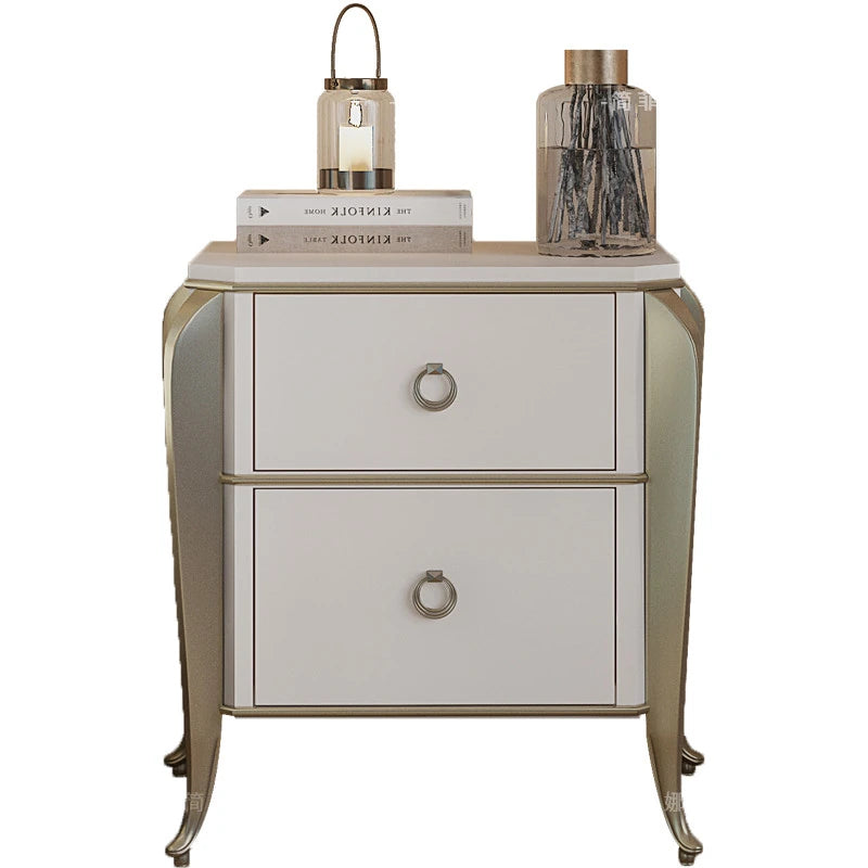 Elegant Solid Wood Nightstand with Multi-layer Board and Stylish Design - Perfect Bedroom Storage Solution! fjfn-5290