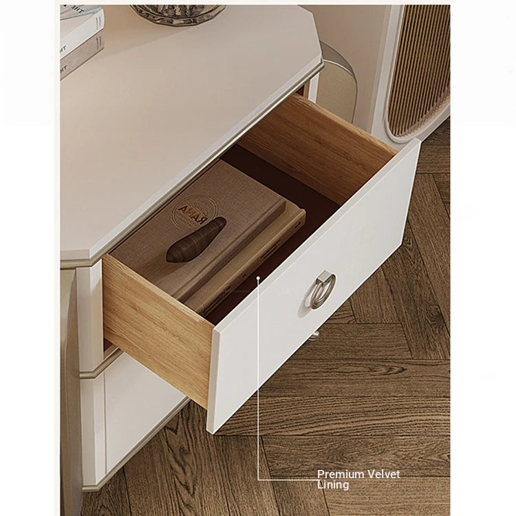 Elegant Solid Wood Nightstand with Multi-layer Board and Stylish Design - Perfect Bedroom Storage Solution! fjfn-5290