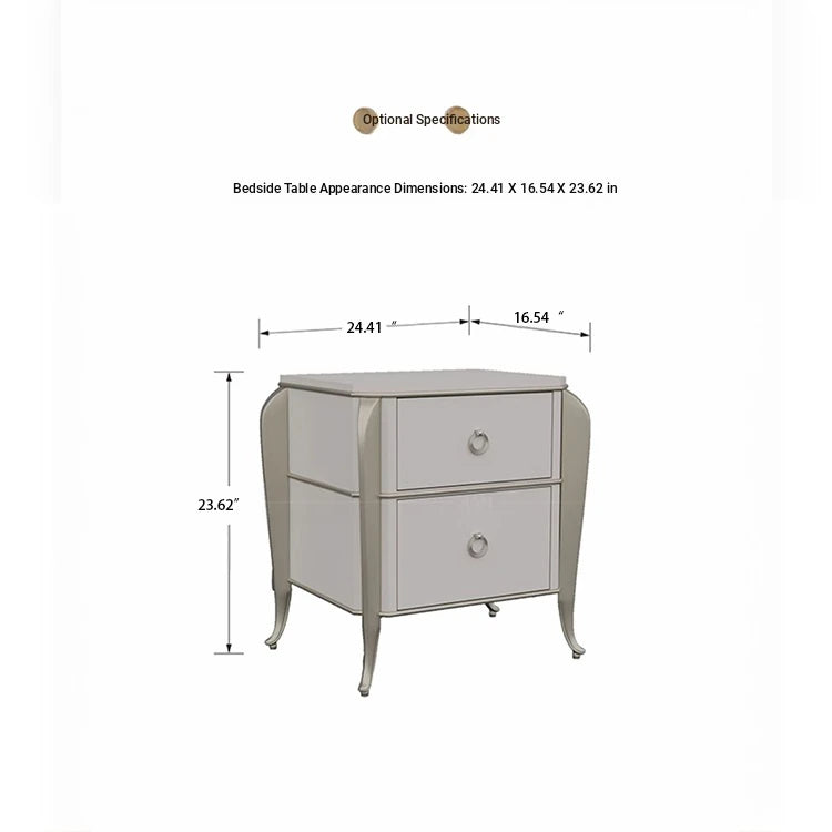 Elegant Solid Wood Nightstand with Multi-layer Board and Stylish Design - Perfect Bedroom Storage Solution! fjfn-5290