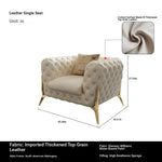 Elegant Solid Wood Cowhide Leather Sofa Set - Modern Luxury Living Room Furniture fjfn-5291