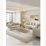Elegant Solid Wood Cowhide Leather Sofa Set - Modern Luxury Living Room Furniture fjfn-5291
