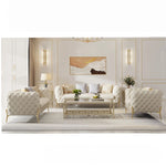 Elegant Solid Wood Cowhide Leather Sofa Set - Modern Luxury Living Room Furniture fjfn-5291