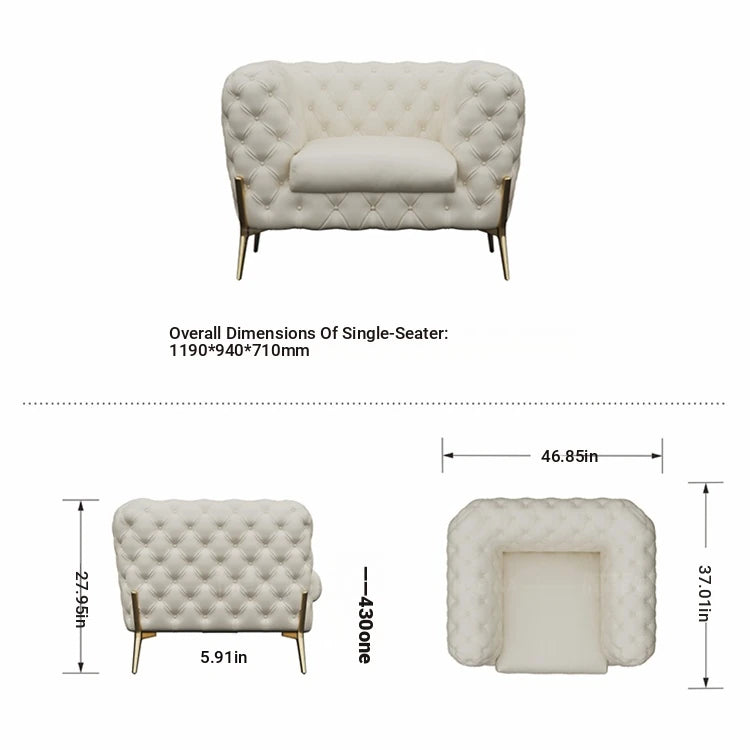 Elegant Solid Wood Cowhide Leather Sofa Set - Modern Luxury Living Room Furniture fjfn-5291