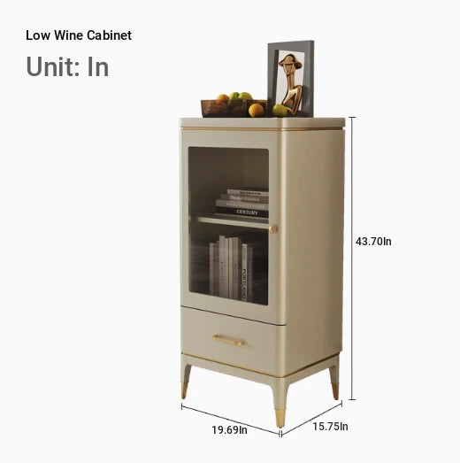 Elegant Solid Wood Wine Cabinet with Glass Doors – Modern Multi-Layer Storage for Home Decor fjfn-5292