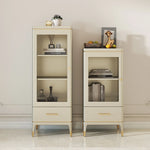 Elegant Solid Wood Wine Cabinet with Glass Doors – Modern Multi-Layer Storage for Home Decor fjfn-5292