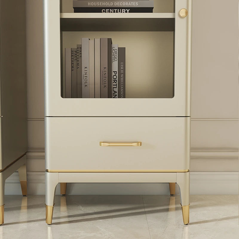 Elegant Solid Wood Wine Cabinet with Glass Doors – Modern Multi-Layer Storage for Home Decor fjfn-5292