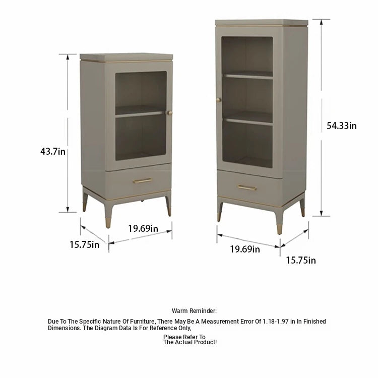 Elegant Solid Wood Wine Cabinet with Glass Doors – Modern Multi-Layer Storage for Home Decor fjfn-5292