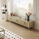 Elegant Solid Wood TV Stand with Multi-Layer Board – Modern Storage Solution for Living Room Décor fjfn-5293