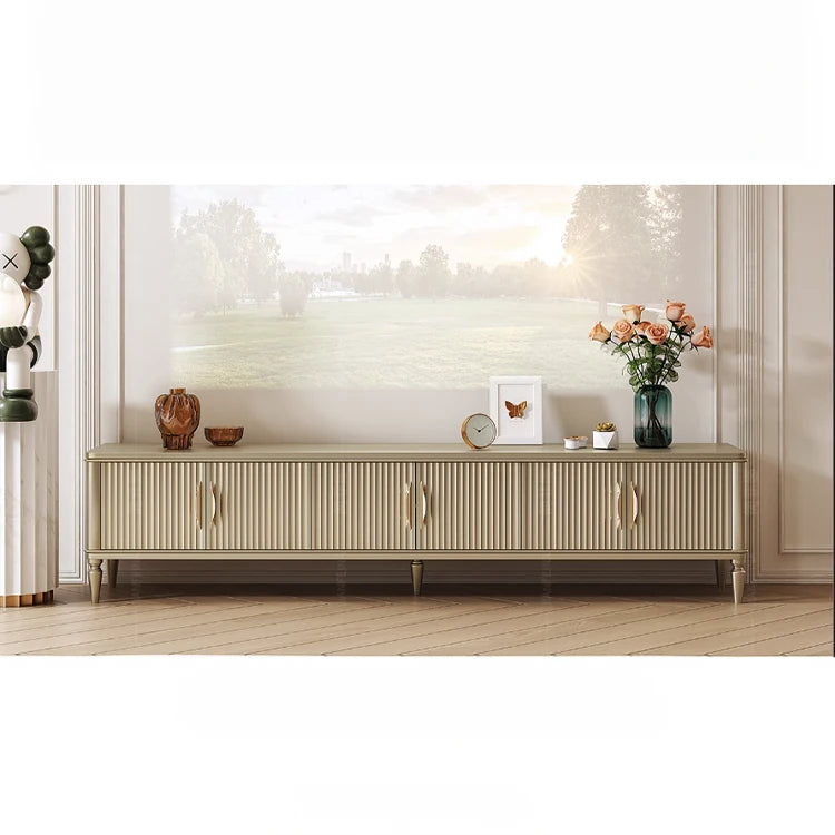 Elegant Solid Wood TV Stand with Multi-Layer Board – Modern Storage Solution for Living Room Décor fjfn-5293
