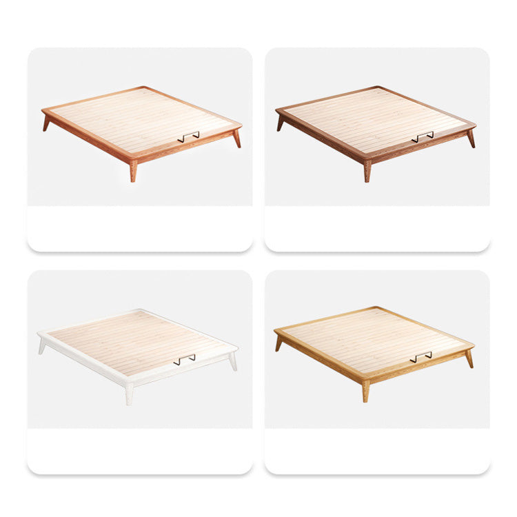 Elegant Bed Frame in Natural Wood with White and Light Brown Ash Wood Accents fjjj-1656