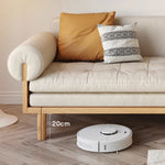 Stylish Beige Sofa with Natural Wood Frame | Cotton, Linen & Leathaire Blend fjnl-1579