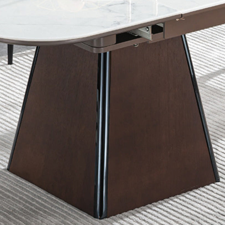 Elegant Ceramic Table in Versatile White, Dark, and Brown Shades fjnl-1580