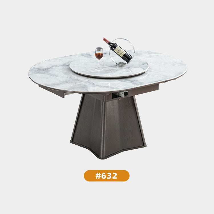 Elegant Ceramic Table in Versatile White, Dark, and Brown Shades fjnl-1580