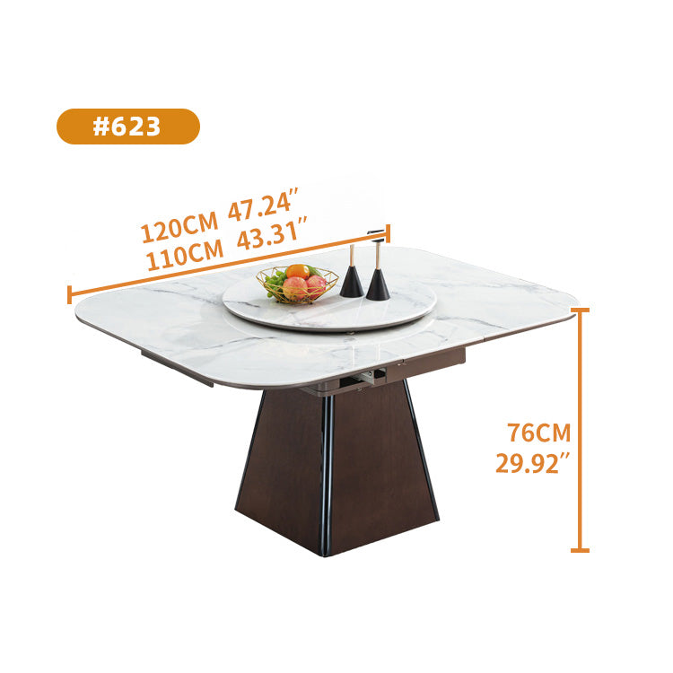 Elegant Ceramic Table in Versatile White, Dark, and Brown Shades fjnl-1580