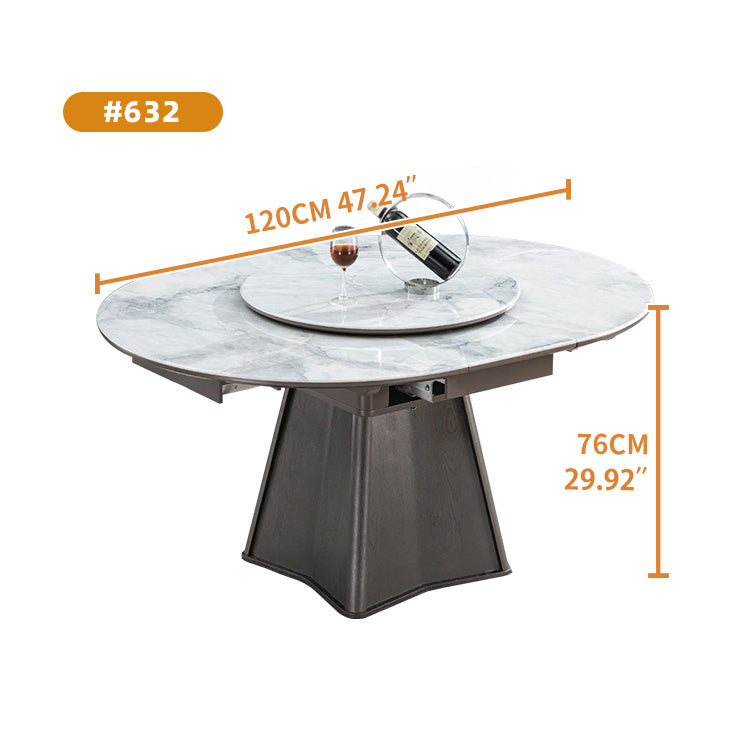 Elegant Ceramic Table in Versatile White, Dark, and Brown Shades fjnl-1580