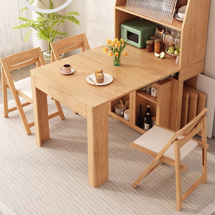 Stunning Light Brown Natural Wood Table with Elegant Glass Top fjnl-1582