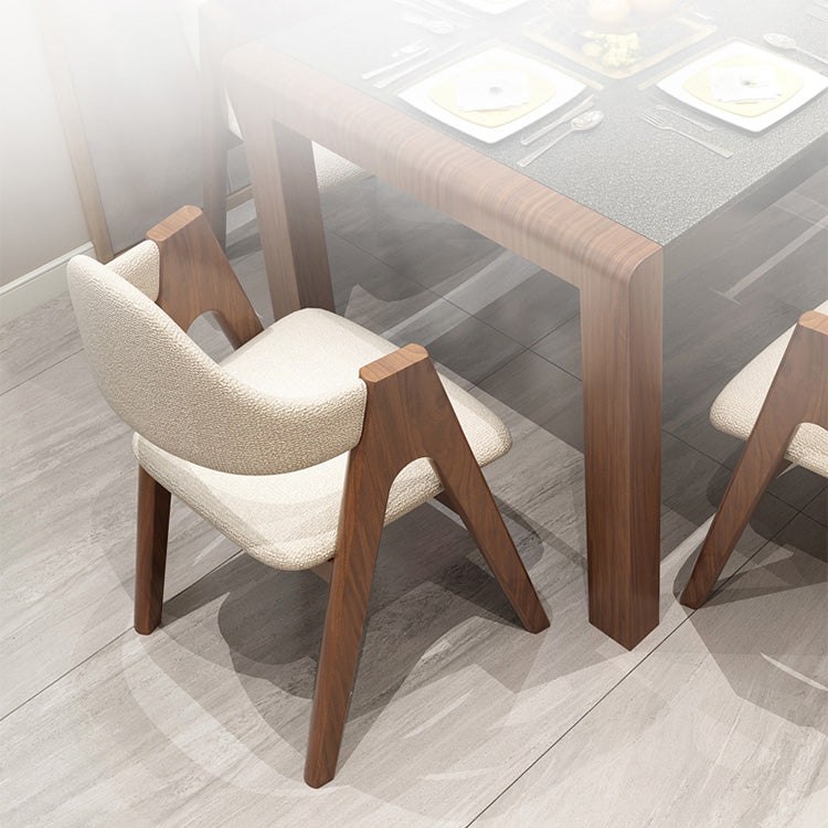 Modern Solid Wood Dining Chair in Faux Leather – Black, Brown, or White fjnl-1595