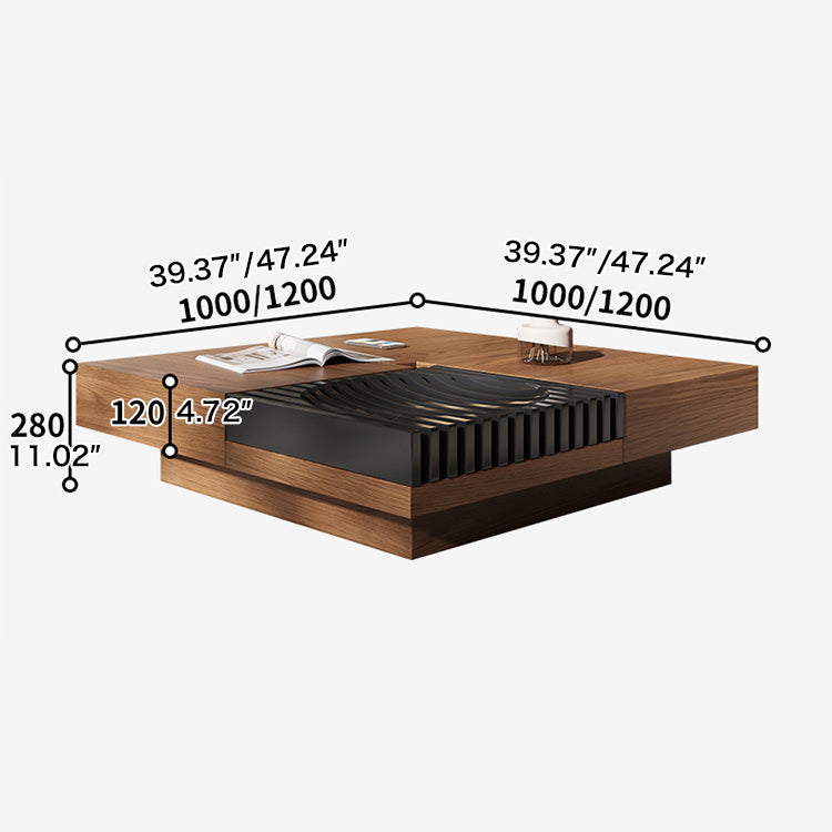 Elegant Black Brown Tea Table for Modern Living Room Decor fjnl-1602