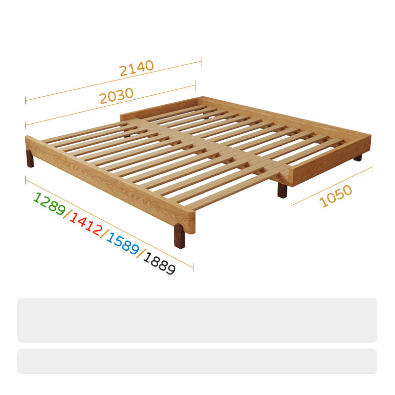 Solid Beech Wood Bed with Leathaire Upholstery – Elegant and Durable Natural Design fjnl-1603