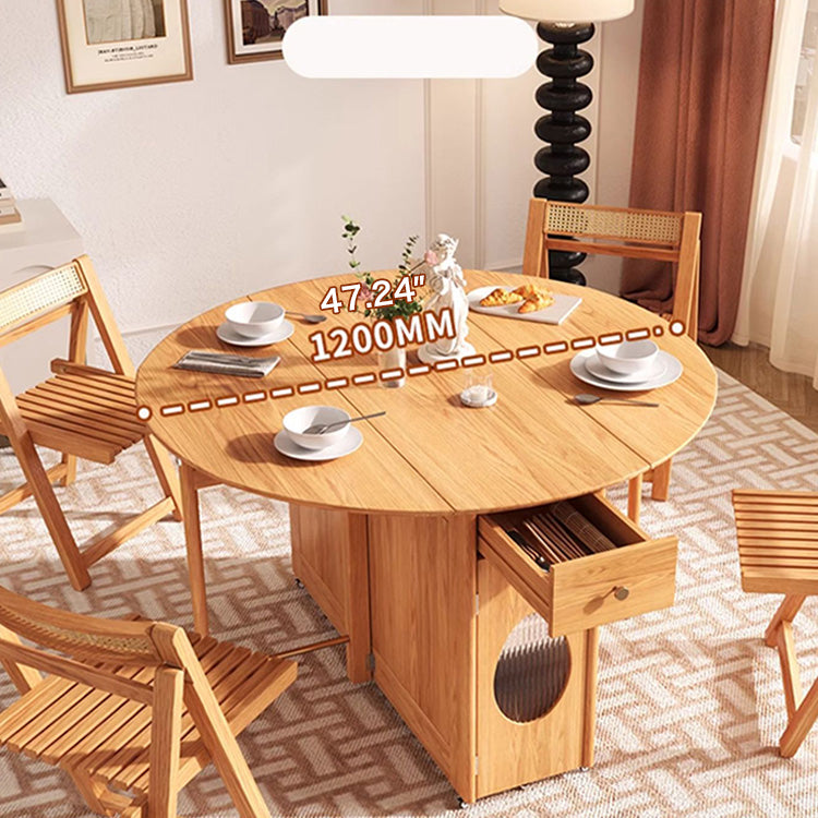 Elegant Natural Wood Dining Table - Brown Ash & Oak Wood with Glass and Rattan Accents fjnl-1605