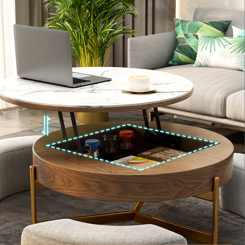 Elegant Sintered Stone Tea Table with Stainless Steel Frame and PU Leather Linen Finish fjnl-2449