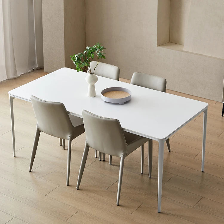 Sleek Aluminum Alloy & Ceramic Sintered Stone Dining Table – Modern Elegance for Every Home fjnw-4533