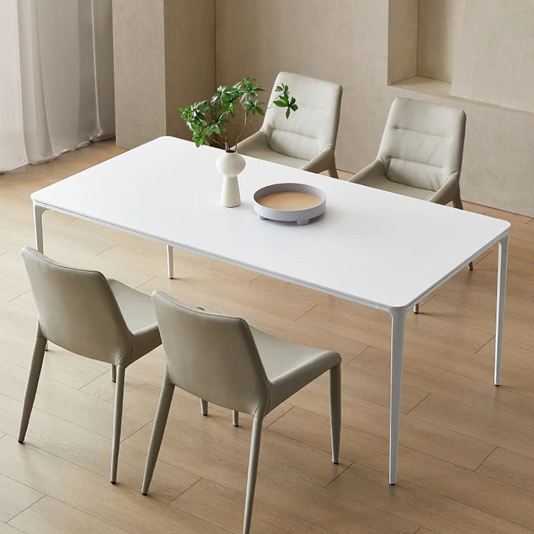 Sleek Aluminum Alloy & Ceramic Sintered Stone Dining Table – Modern Elegance for Every Home fjnw-4533