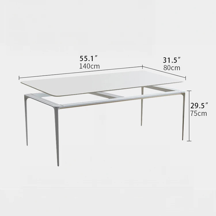 Sleek Aluminum Alloy & Ceramic Sintered Stone Dining Table – Modern Elegance for Every Home fjnw-4533