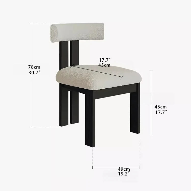 Stylish Faux Lambswool Chairs with Ash Wood Legs for Modern Dining Room Decor fjnw-4540