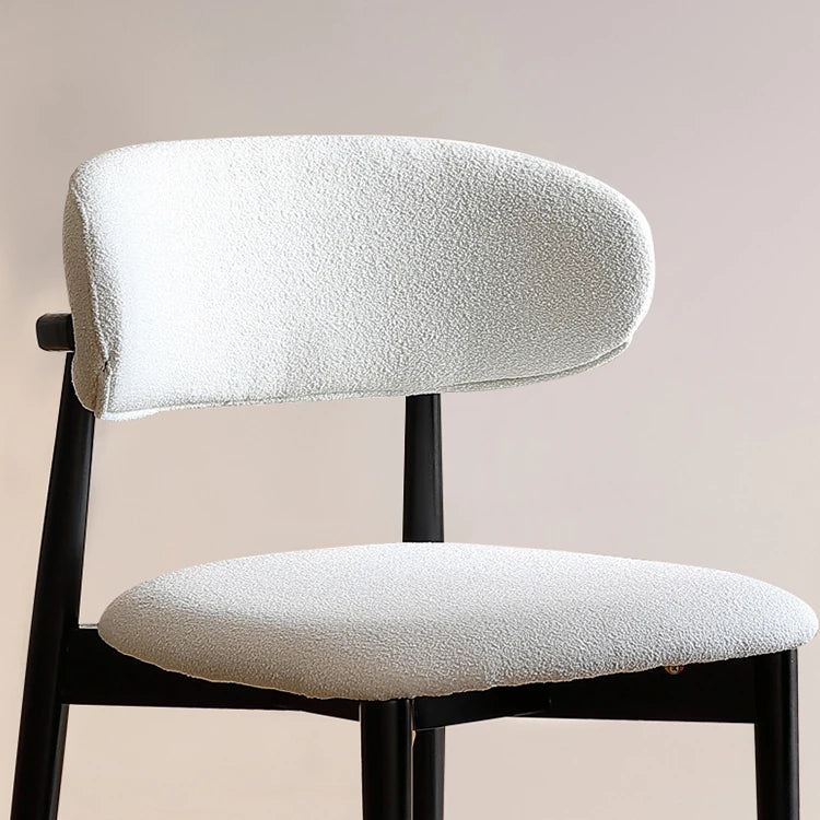 Sleek Ash Wood Chair with Plush White Upholstery – Modern Comfort & Style fjnw-4541