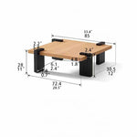 Modern Ash Wood Tea Table with Sleek Black Accents - Perfect for Stylish Living Rooms fjnw-4550