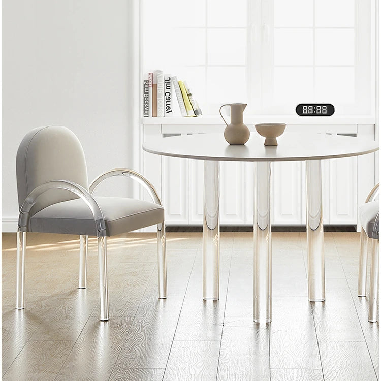 Modern Sleek Chair with Acrylic and Pine Fabric Finish - Perfect for Contemporary Spaces fjnw-4552