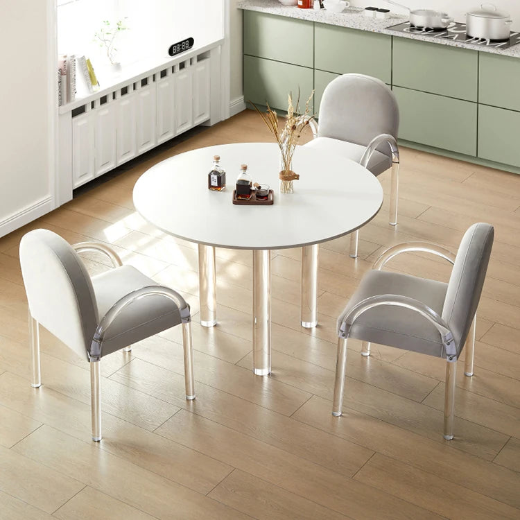 Modern Sleek Chair with Acrylic and Pine Fabric Finish - Perfect for Contemporary Spaces fjnw-4552