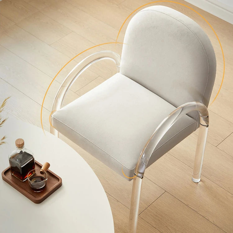 Modern Sleek Chair with Acrylic and Pine Fabric Finish - Perfect for Contemporary Spaces fjnw-4552