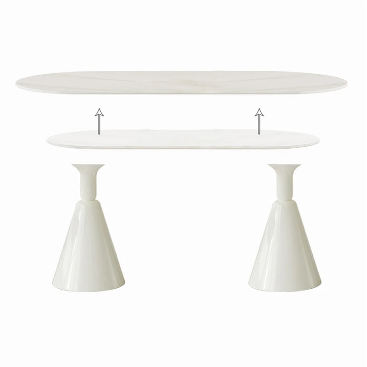 Sleek Ceramic Sintered Stone Dining Table: Multi-Layered GFRP Design with Modern Elegance fjnw-4556