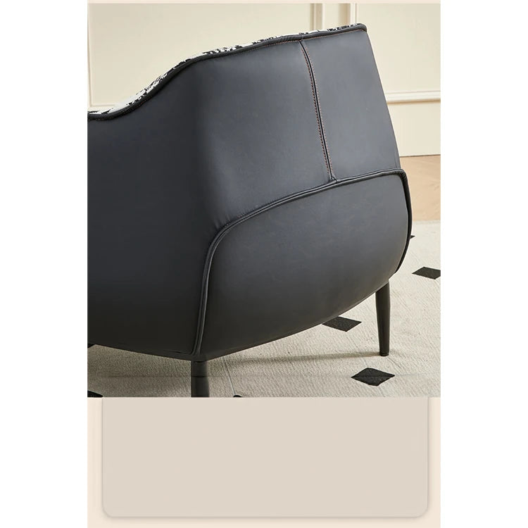 Elegant PU Leather Accent Chair with Cotton-Ramie Upholstery - Stylish Comfort for Your Living Room fjnw-4559