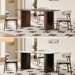 Modern Sintered Stone Ash Wood Table - Stylish & Durable Dining Solution fjx-2631