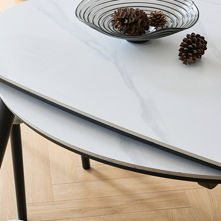 Sleek Sintered Stone Table with Oak Wood Finish | Modern Luxury Furniture fjx-2635