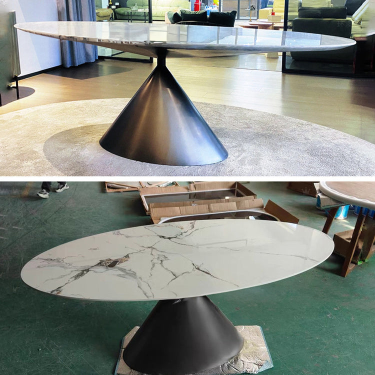 Luxurious Table with Marble Top and Carbon Steel Base for Modern Interiors fjx-2639