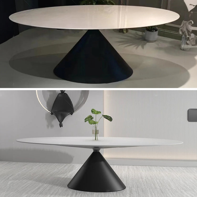 Luxurious Table with Marble Top and Carbon Steel Base for Modern Interiors fjx-2639