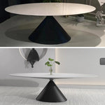 Luxurious Table with Marble Top and Carbon Steel Base for Modern Interiors fjx-2639