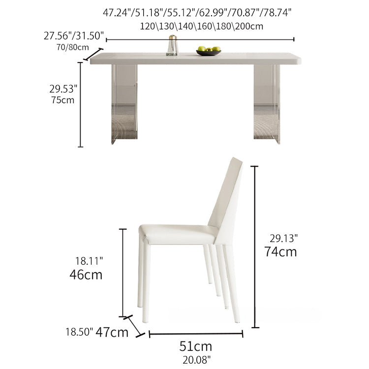 Premium Sintered Stone Acrylic Table - Modern Design & Durable Finish fjx-2641