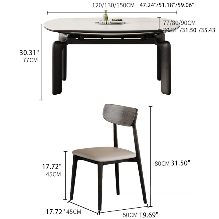 Premium Ash Wood & Sintered Stone Table - Modern Elegance for Your Home fjx-2658