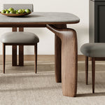 Elegant Ash Wood Table with Durable Sintered Stone Top fjx-2660