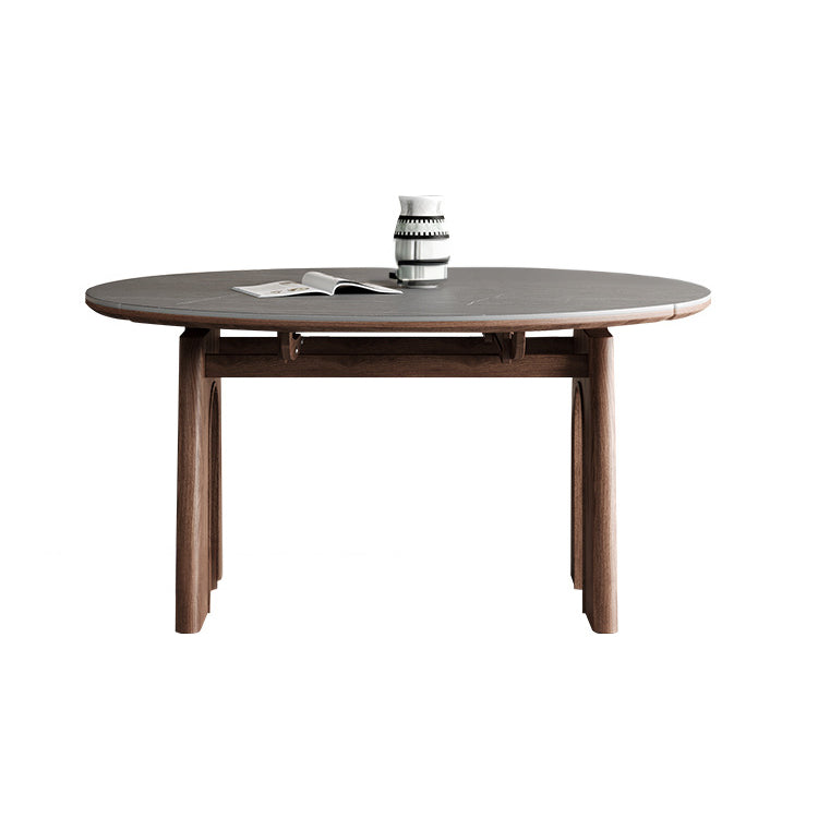 Elegant Ash Wood Table with Sintered Stone Top for Modern Interiors fjx-2663