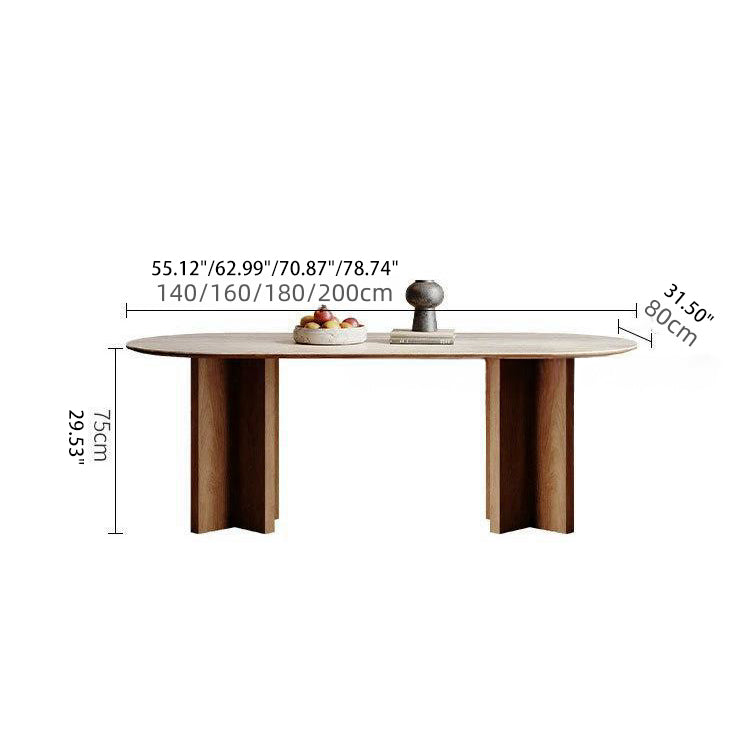 Solid Wood Sintered Stone Table – Elegant and Durable Dining Solution fjx-2664