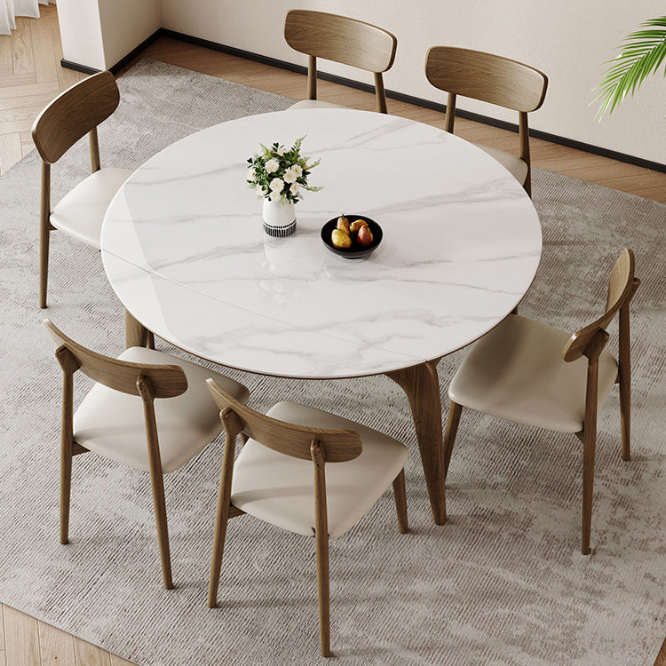 Solid Wood & Sintered Stone Table - Elegant and Durable Dining Furniture fjx-2665